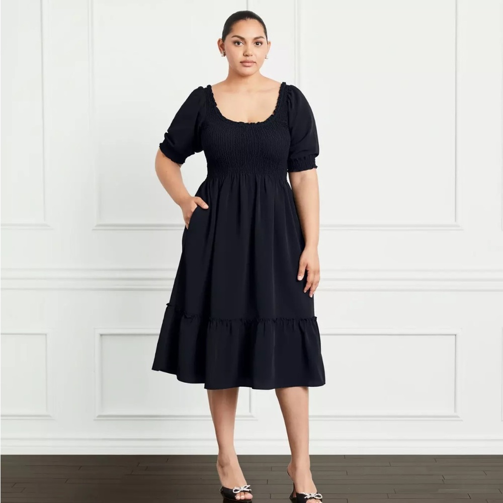 The Louisa Nap Dress - 
Wrinkle Resistant Black Crepe / XXL